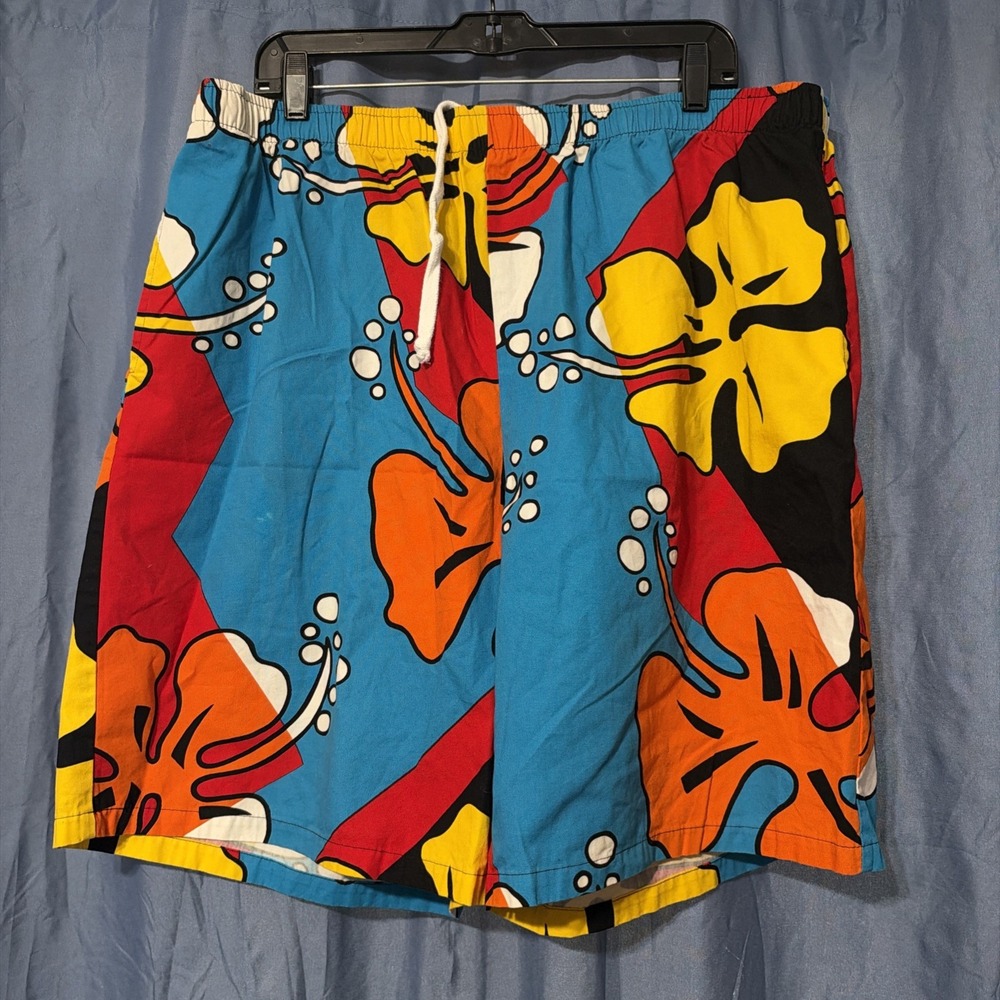 Vintage 80s JAMS Crash Art Abstract Shorts 40" Waist
